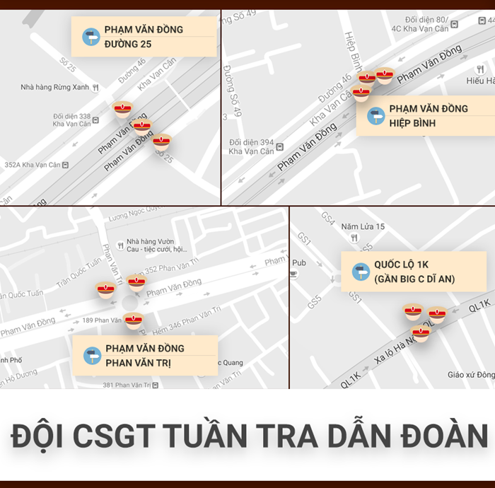 Địa điểm chốt CSGT đo nồng độ cồn thường trực tại Tp.HCM từ 16/8/2016 16