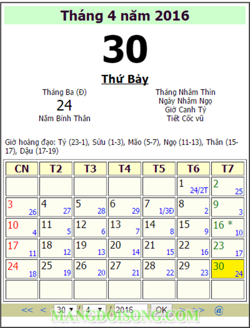 Lịch nghỉ 30 - 4 1 - 5 năm 2016 mừng ngày giải phóng miền nam thống nhất đất nước 1