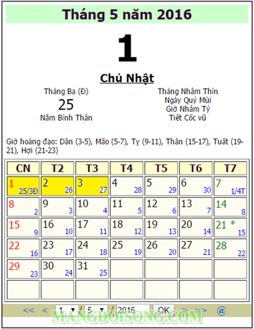 Lịch nghỉ 30 - 4 1 - 5 năm 2016 mừng ngày giải phóng miền nam thống nhất đất nước 2