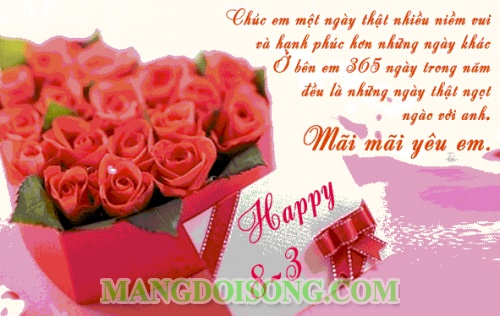 Lời chúc 8/3 ý nghĩa hay nhất tặng mẹ - vợ - người yêu - bà - cô dì - chị em gái - cô giáo - bạn bè tuyển chọn 2016 10