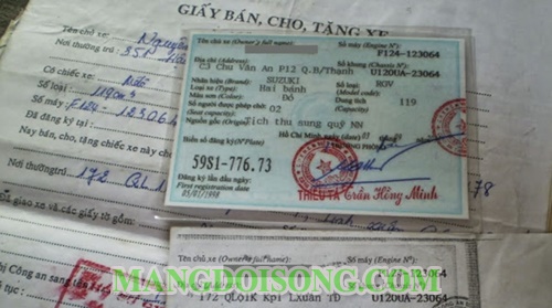 Thủ tục sang tên đổi chủ xe máy chính chủ khi mua xe máy cũ - khi không tìm được chủ xe cũ - khi làm mất giấy tờ xe 8