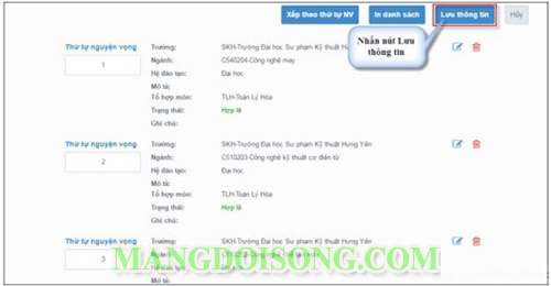 Hướng dẫn điều chỉnh nguyện vọng xét tuyển đại học 2017 trực tuyến 14