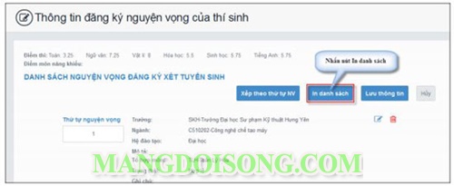 Hướng dẫn điều chỉnh nguyện vọng xét tuyển đại học 2017 trực tuyến 4