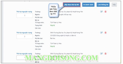 Hướng dẫn điều chỉnh nguyện vọng xét tuyển đại học 2017 trực tuyến 6