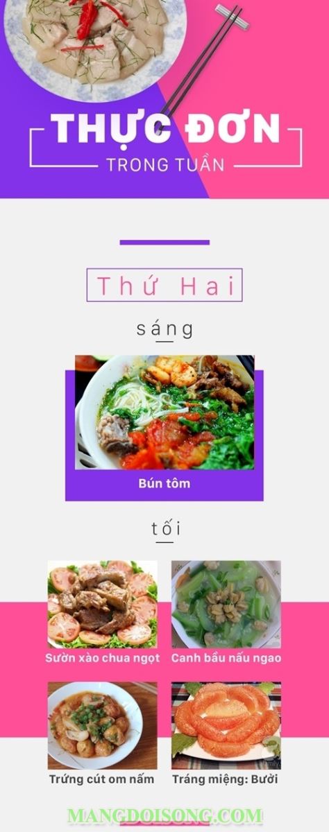 Thực đơn trong tuần cho gia đình miền bắc hay gia đình miền nam đều phù hợp t2
