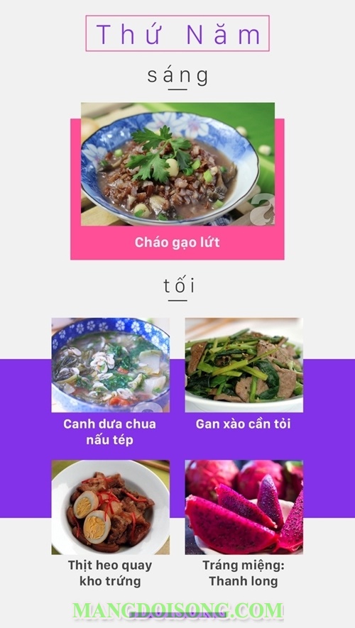 Thực đơn trong tuần cho gia đình miền bắc hay gia đình miền nam đều phù hợp t5