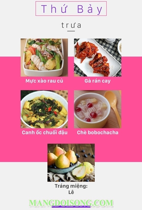 Thực đơn trong tuần cho gia đình miền bắc hay gia đình miền nam đều phù hợp t7