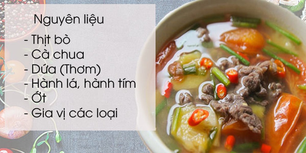 Cách làm canh thịt bò nấu dứa thơm ngon bổ dưỡng 1